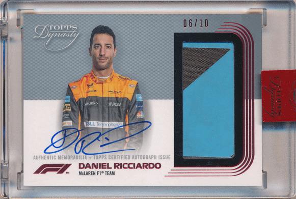 Daniel Ricciardo F1 2022 Topps Dynasty Signature Memorabilia Relic Patch Auto 06/10