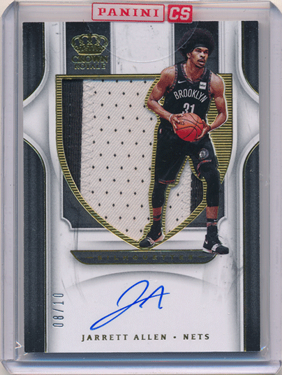 Jarrett Allen NBA 2019-20 Panini Crown Royale Silhouettes Patch Auto 08/10