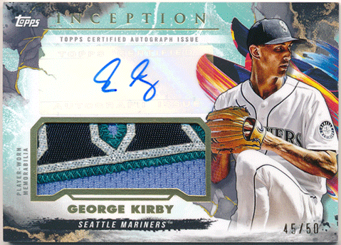 George Kirby MLB 2023 Topps Inception RC Rookie Signature Patch Auto 45/50