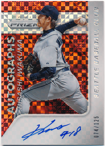 岩隈久志 MLB 2015 Panini Prizm Red Power Prizm Signature Auto 074/125 Hisashi Iwakuma