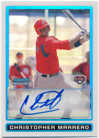 クリス・マレーロ 2009 Bowman Chrome Refractor Signature Auto 373/500 直筆サインカード Christopher Chris Marrero 元オリックス