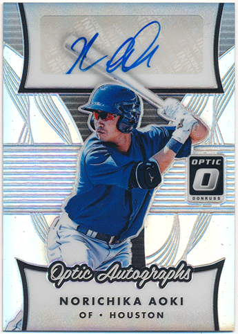 青木宣親 MLB 2017 Panini Donruss Optic Prizm Signature Auto Norichika Aoki