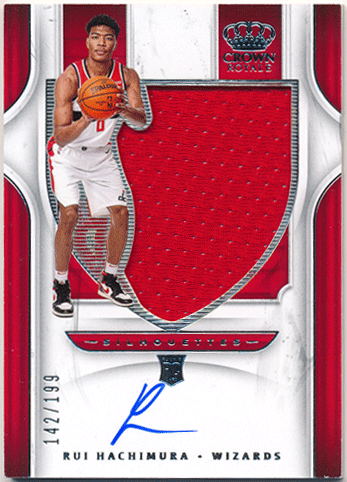 八村塁 NBA 2019-20 Panini Crown Royale RC Rookie Silhouettes Jersey Auto 142/199 Rui Hachimura