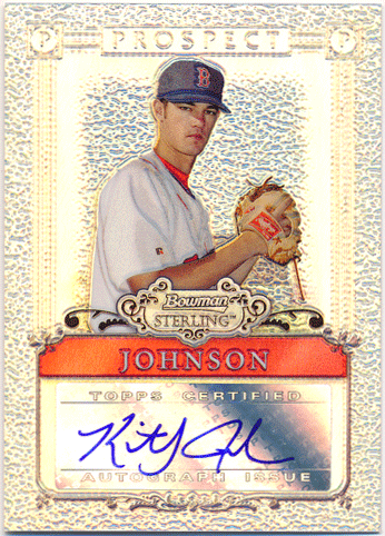 クリス・ジョンソン 2006 Bowman Sterling Prospect Refractor Signature Auto 128/199 直筆サインカード Kris Johnson 元 広島