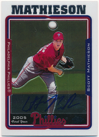 スコット・マシソン 2005 Topps Chrome RC Rookie Signature Auto ルーキー 直筆サインカード Scott Mathieson 元巨人