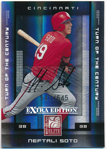 ネフタリ・ソト 2008 Donruss Elite Extra Edition Turn of the Century Signature Auto 541/645 Neftali Soto 直筆サイン 元横浜ベイスターズ ロッテ