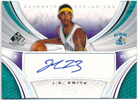 J.R. Smith NBA 2005-06 Upper Deck SP Game Used Superstar Exclusives Signature Auto 21/25