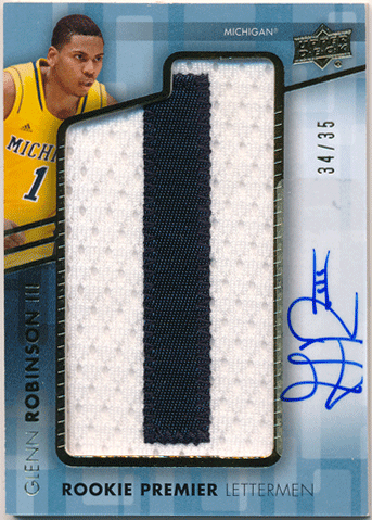Glenn Robinson lll NBA 2014-15 Upper Deck Lettermen RC Rookie Premier Lettermen Auto 34/35