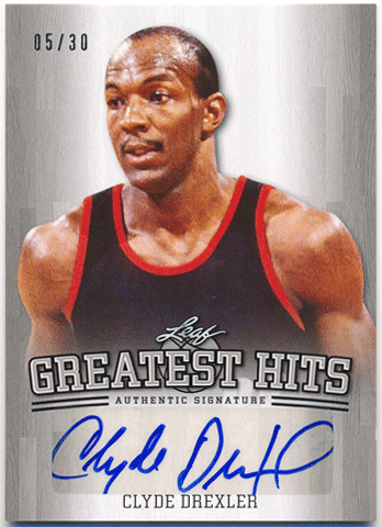 Clyde Drexler 2015 Leaf Greatest Hits Authentic Signature Auto 05/30