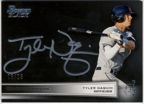 Tyler Naquin MLB 2012 Bowman Black Signature Auto 06/25