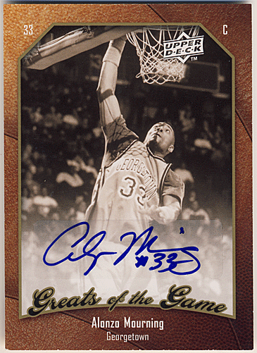 Alonzo Mourning 09-10 Fleer Greats of the Game Autograph