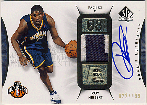 Roy Hibbert NBA 08-09 UD SP Authtnetic RC Patch Signature Auto 022/499
