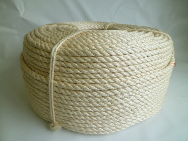 サイザル麻ロープ　特注油ナシ（ホワイトベージュ）直径６ｍｍ（２００メートル巻き）