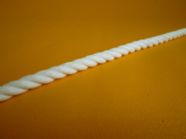 エステルスパンロープ　白色　線なし　直径５ｍｍ（切売り品）メートル単位