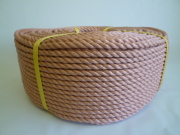 PP（ポリプロピレン）フィルムロープ　カッチ色　直径６ｍｍ（２００メートル巻き）