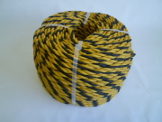 標識(トラ）ロープ　黄／黒　＃６　（２００メートル巻き）