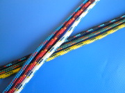 エステルマルチカラー　１６打芯入コードロープ　識線入　直径４ｍｍ（切り売り品）メートル単位　最大２００ｍまで