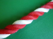 紅白ロープ　ＰＰスパン　赤／白　直径３０mm（切り売り）メートル単位　最大１００M