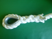 特注品　ターザンロープ　ビニロンロープ直径３０ｍｍ　両端コース入りアイ加工　３ｍ仕上り