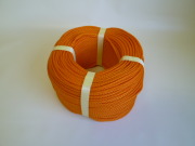 ポリエチレンロープ　オレンジ色　直径４ｍｍ（２００メートル巻き）