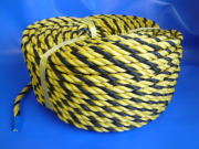 標識(トラ）ロープ　国産品　黄／黒　＃１２　（２００メートル巻き）