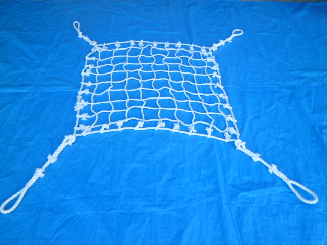 ロープモッコ　ビニロンロープ　２．０ｍ×２．０ｍ　４点吊型