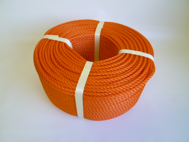 ポリエチレンロープ　オレンジ色　直径６ｍｍ（２００メートル巻き）
