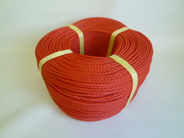 ポリエチレンロープ　赤色　直径４ｍｍ（２００メートル巻き）