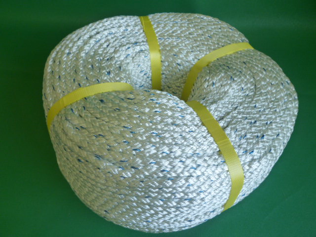 特注　ナイロンクロスロープ　直径８ｍｍ　３００ｍ巻　青線入り