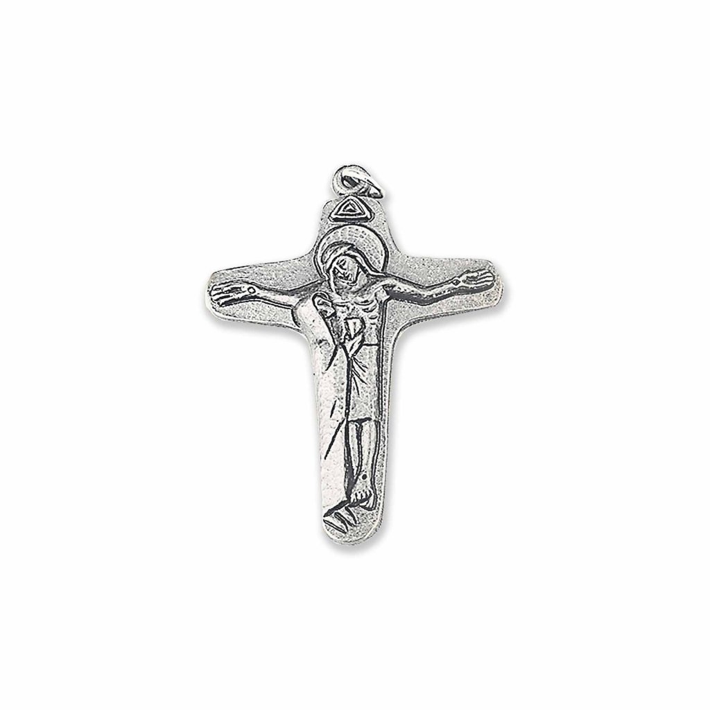 イタリア　LAL079OX　三位一体　トリニティクロス　トリニティメタルクロス　Oxidised metal cross, with Virgin Mary, size cm. 8