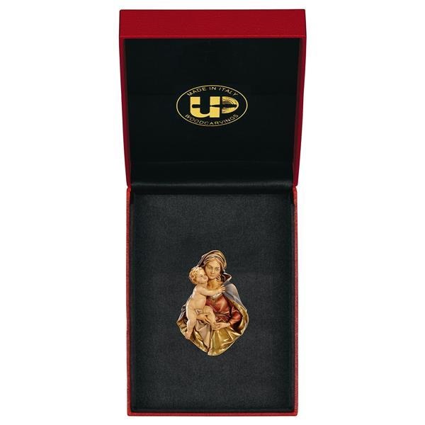 ULPE WOOD ART　イタリア　木彫   聖母子ポートレート　５センチ　ケース付き　OUR LADY PORTRAIT TO HANG　UP090000E5