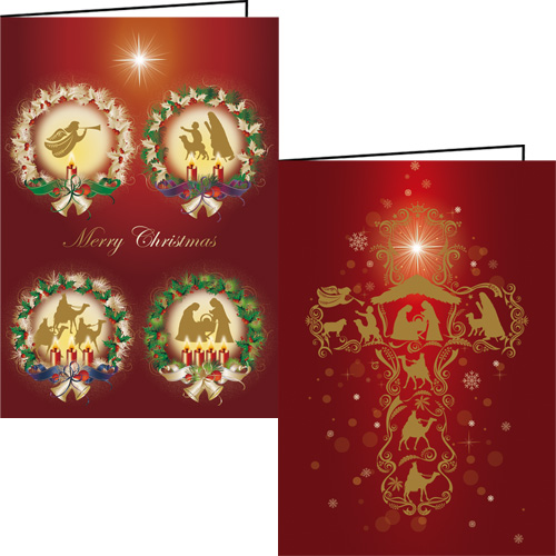 AVACO アバコ　10028　クリスマスカード     カード２種×２枚　封筒４枚
