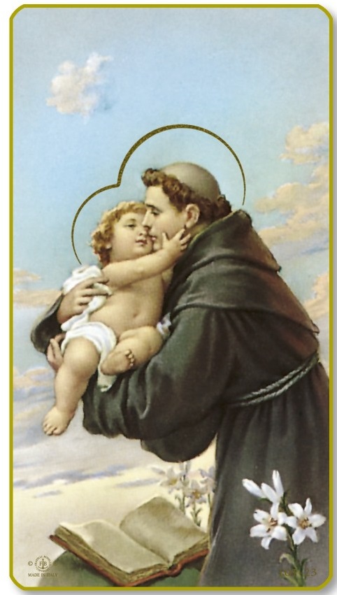 FRATELLI BONELLA　イタリア　紙のご絵　FB101-23   SANTINO DI SANT'ANTONIO DA PADOVA   クラシカル金縁裏白無地　5.5X 10 Cm