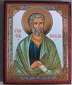 ラトビア　ラトビア正教会  聖人イコン板絵　ロディオン　使徒ペトロと行動を共にした　7.5×6センチ厚み5ミリ　1016-48