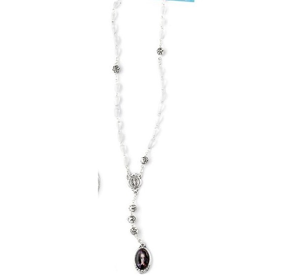 イタリア　LALRE1020　聖母の７つの悲しみ　チャプレットロザリオ ROSARIO LACRIME MADONNA GRANI IMITAZIONE PERLA LA MM.6