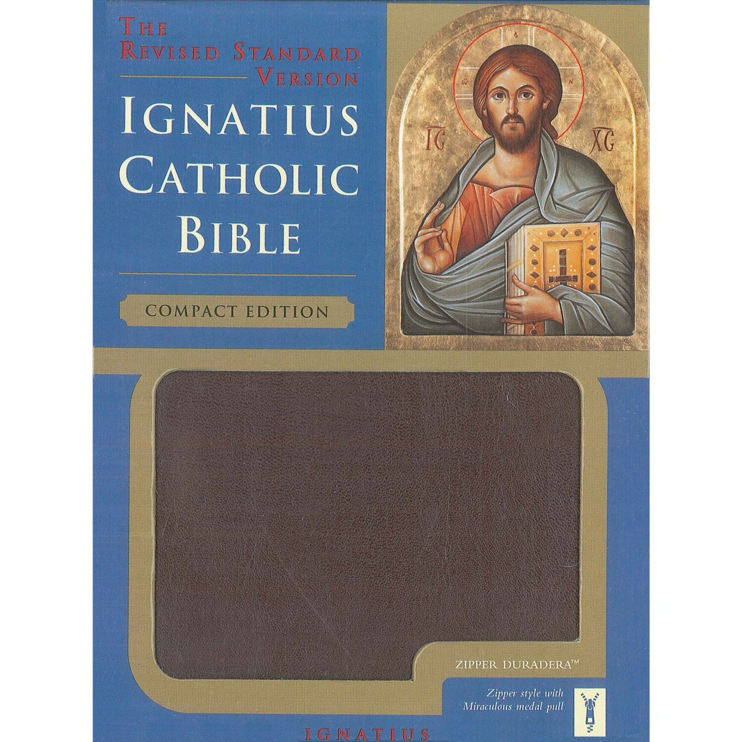 USA Catholic 　CC1021249 　英語　ベストセラー　ジッパーカバー付きイグナチオ聖書-RSVコンパクトエディション　Ignatius Bible Burgundy Leather with Zipper Compact Edition