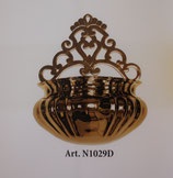 教会住所のみお届け　Natale Salvadi　イタリア　ARTN1029　Acquasantiera Holy Water Font 教会入り口用　聖水入れ　大　２４Ｋメッキ　高さ３２センチ N1029D