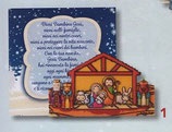 イタリア　ご降誕マグネット　 FBNATALE1100-1  小屋とキリスト降誕の場面を描いたマグネット　７×７センチ
