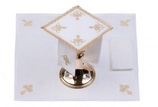 EU　HLCR120-501  教会典礼用　麻　カリスリネン４点セット　スクエア　Chalice's linen set　