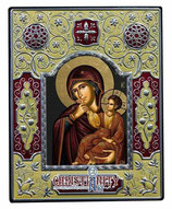 ギリシャ　Iconotechniki S.A　なぐさめの聖母子 SKU：ME_４２０ 8.5X6.8CM　エンジ