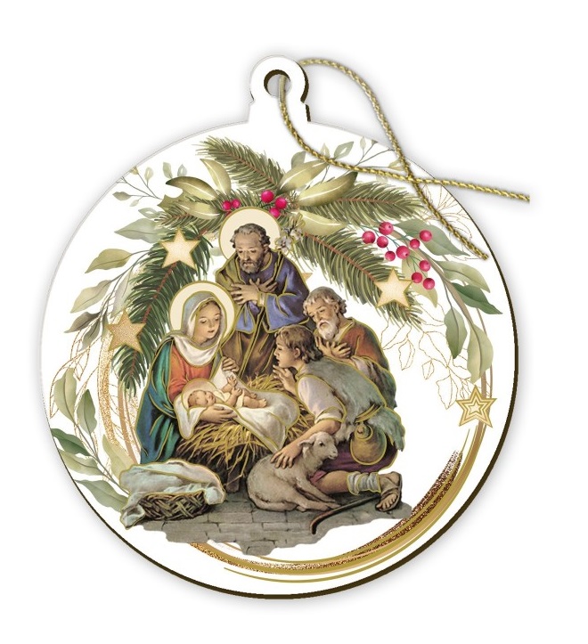 イタリア　 FBNATALE1384-3  キリスト降誕のシーンのあるクリスマスオーナメント