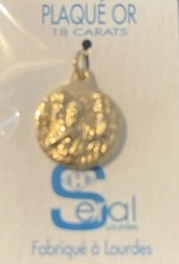 Seral　フランスルルド  1423CH　ルルド　聖クリストファーメダイ　 SER1423AP　　ヴァージン メダルメダイ　聖クリストファー　１８KGF　３ミクロン　１５ｍｍ　0.92g