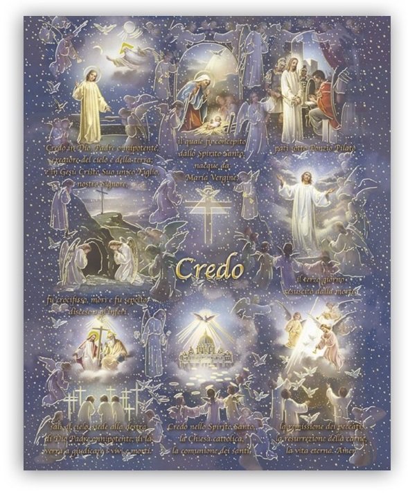 FRATELLI BONELLA　イタリア　秘跡のご絵　小ポスター　FB149-20G　金箔押  クレド　使徒信条　２５×２０センチ　裏白紙