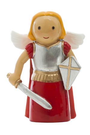 アメリカ　香港製　レジン　LDW   155256YX 　Saint Michael statue 　大天使ミカエル　８センチ