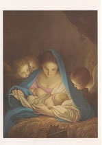名画　イタリア　イタリア・ミラノ　クリスマスカード 　カルロマラッタ　聖母子　定型　C1601