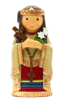 アメリカ　香港製　レジン　LDW　165452YX　Saint Kateri Tekakwitha statue　聖カテリテッカウィスタ