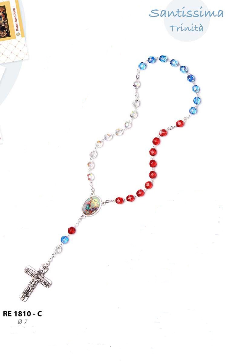 イタリア　RE1810-C　トリニティクロス　三位一体　トリニティチャプレット　ロザリオ　ROSARIO SANTISSIMA TRINITA' MM.7