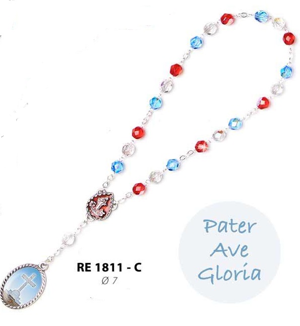 イタリア　RE1811-C　父の栄光　チャプレット　ロザリオ　PATER AVE GLORIA ROSARY 7 MM