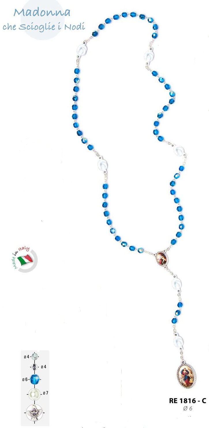 イタリア　RE1816-C　結び目を解く聖母のチャプレット　ロザリオ　ROSARIO MADONNA CHE SCIOGLIE I NODI MM.6