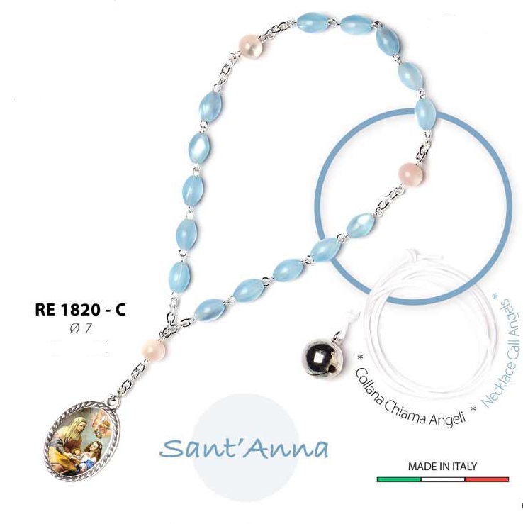 イタリア　RE1820-C　聖アンとマリアのかわいいチャプレット　ロザリオ　ROSARIO DI SANT'ANNA MM.10X7